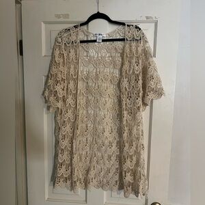 Open weave crochet cardigan